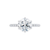 2.20 CT Round Shaped Moissanite Solitaire Pave Style Engagement Ring 4