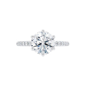 2.20 CT Round Shaped Moissanite Solitaire Pave Style Engagement Ring 4
