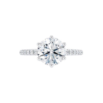 2.20 CT Round Shaped Moissanite Solitaire Pave Style Engagement Ring 4