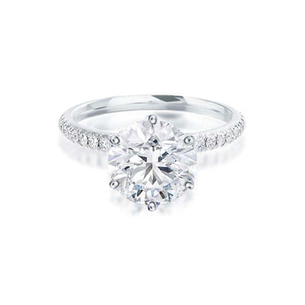 2.20 CT Round Shaped Moissanite Solitaire Pave Style Engagement Ring 5