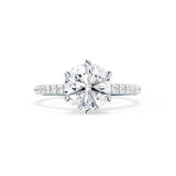 2.20 CT Round Shaped Moissanite Solitaire Pave Style Engagement Ring 6