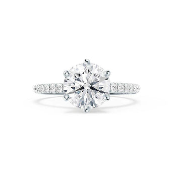 2.20 CT Round Shaped Moissanite Solitaire Pave Style Engagement Ring 6