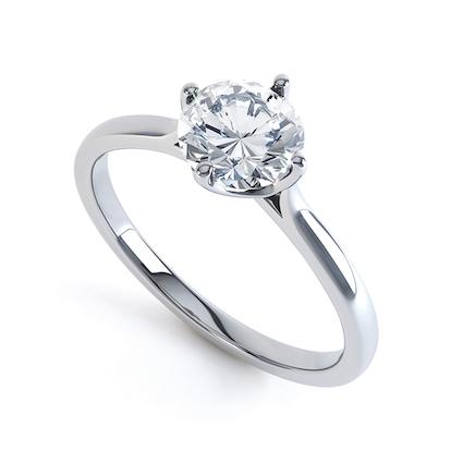 1.0 CT Round Shaped Moissanite Solitaire Engagement Ring 2