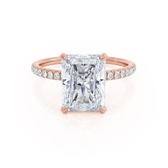 1.80 CT Radiant Shaped Moissanite Hidden Halo Style Engagement Ring 1