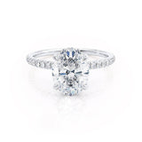 1.50 CT Oval Shaped Moissanite Hidden Halo Style Engagement Ring 1