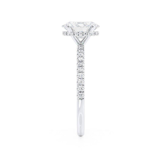 1.50 CT Oval Shaped Hidden Halo Moissanite Engagement Ring 2
