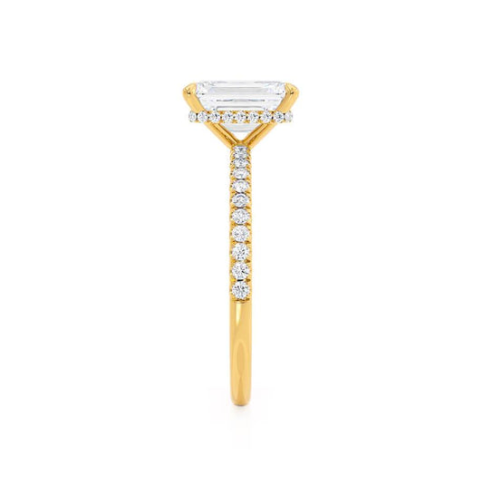 1.75 CT Emerald Shaped Moissanite Hidden Halo Style Engagement Ring 3