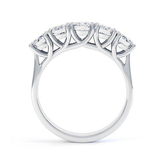 1.75 TCW Round Shaped Moissanite 5 Stones Wedding Band 4