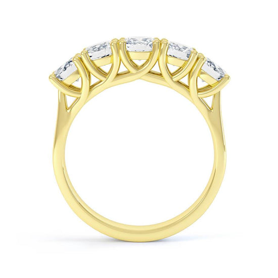 1.25 TCW Round Shaped Moissanite 5 Stones Wedding Band 4