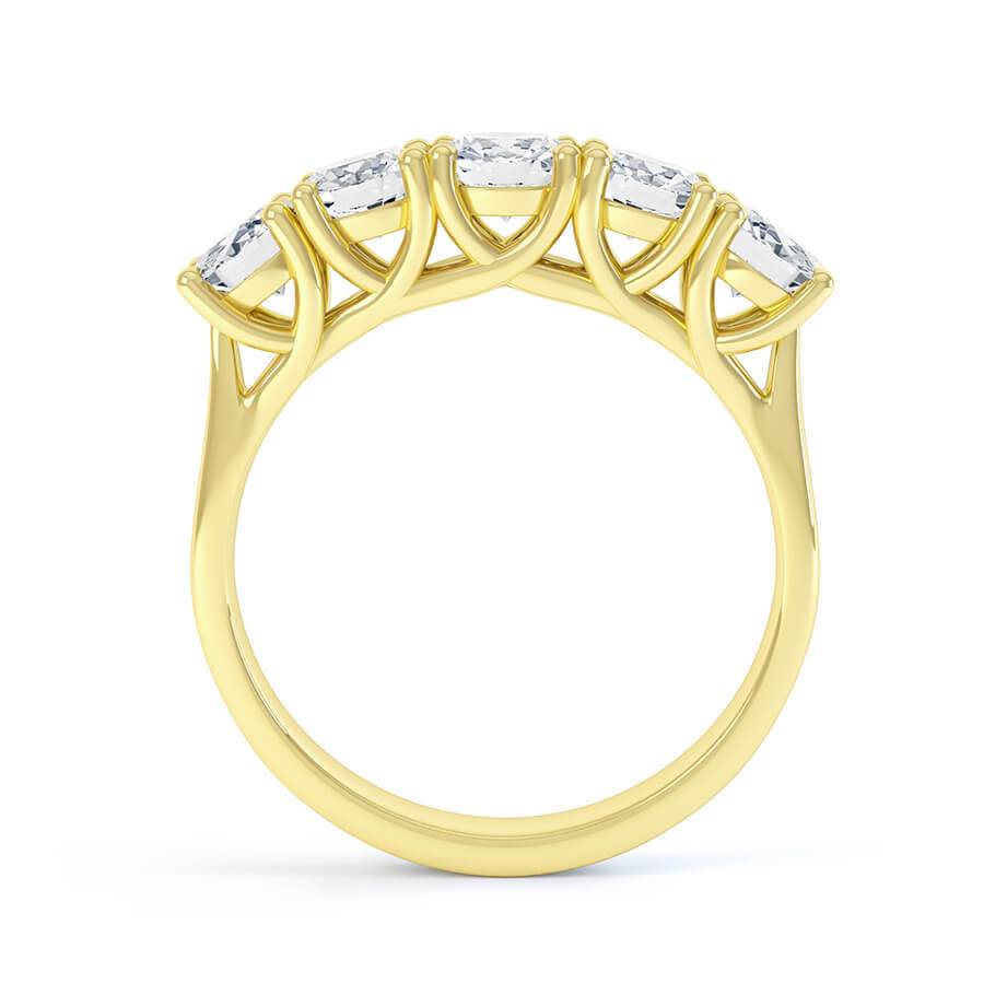 1.25 TCW Round Shaped Moissanite 5 Stones Wedding Band 4