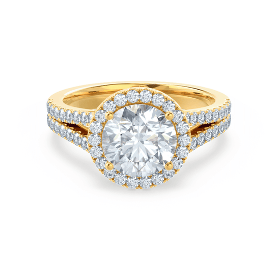 0.50 CT Round Shaped Moissanite Halo & Split Shank Style Engagement Ring 7