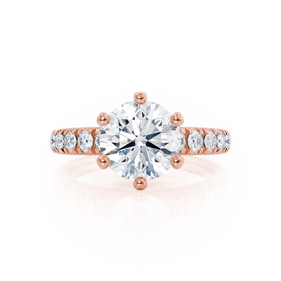 1.90 CT Round Shaped Moissanite Solitaire Pave Style Engagement Ring 4