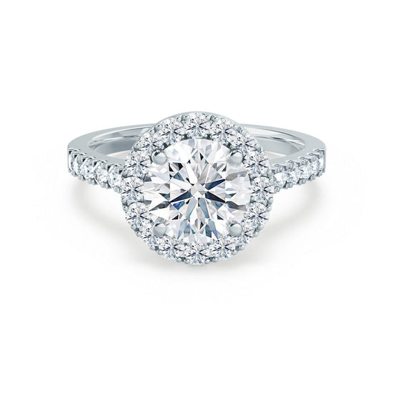 1.0 CT Round Shaped Moissanite Halo Style Engagement Ring 7