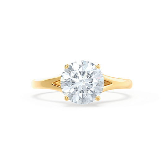 0.50 CT Round Shaped Moissanite Solitaire Engagement Ring 3