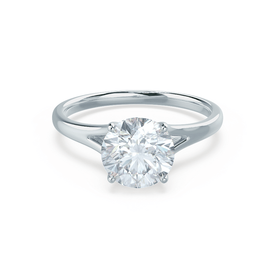 0.50 CT Round Shaped Moissanite Solitaire Engagement Ring 4