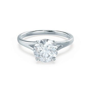 0.50 CT Round Shaped Moissanite Solitaire Engagement Ring 4