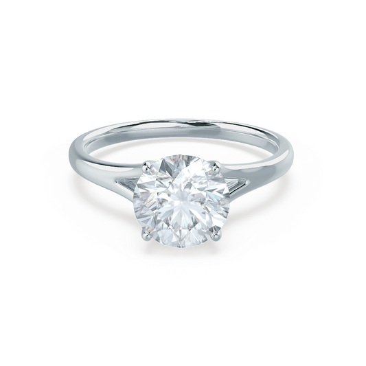 0.50 CT Round Shaped Moissanite Solitaire Style Engagement Ring 3