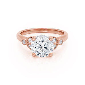 1.5 CT Round Shaped Moissanite Cluster Style Engagement Ring 2