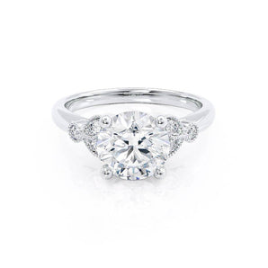 1.5 CT Round Shaped Moissanite Cluster Style Engagement Ring 2