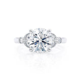 1.5 CT Round Shaped Moissanite Cluster Style Engagement Ring 4