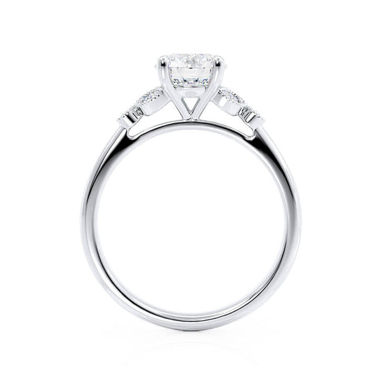 1.5 CT Round Shaped Moissanite Cluster Style Engagement Ring 6