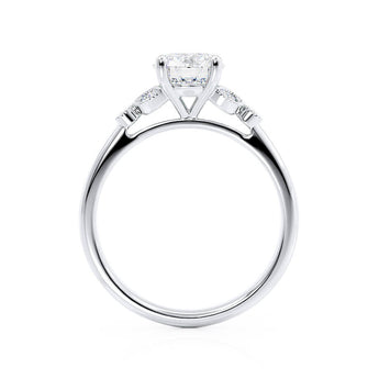 1.5 CT Round Shaped Moissanite Cluster Style Engagement Ring 6