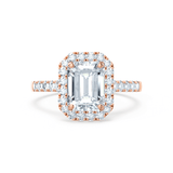 1.01 CT Emerald Shaped Moissanite Halo Style Engagement Ring 4
