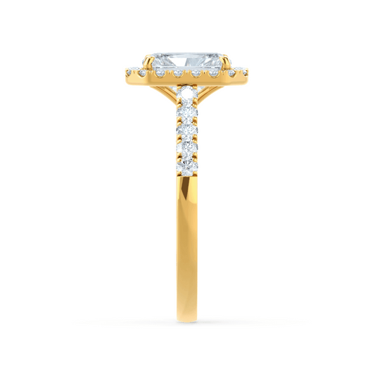 0.70 CT Radiant Shaped Moissanite Halo Style Engagement Ring 3