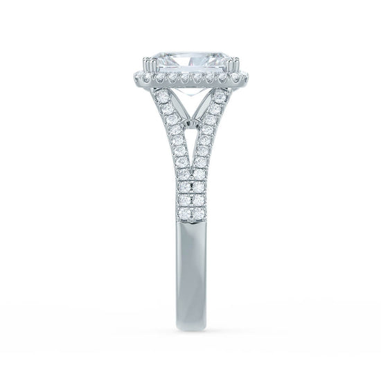 1.80 CT Radiant Shaped Moissanite Halo & Split Shank Style Engagement Ring 3