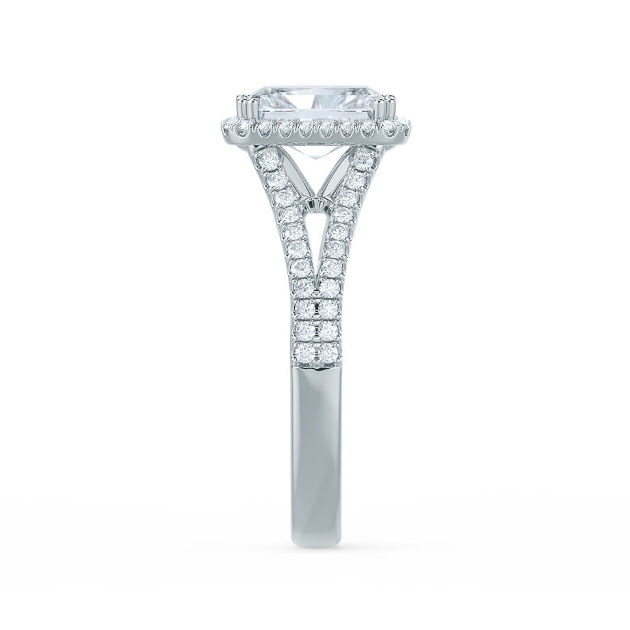 1.80 CT Radiant Shaped Moissanite Halo & Split Shank Style Engagement Ring 3