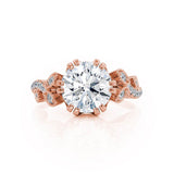 1.50 CT Round Shaped Moissanite Cluster Style Engagement Ring 3