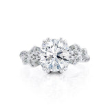 1.50 CT Round Shaped Moissanite Cluster Style Engagement Ring 3