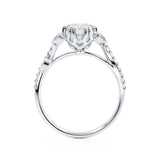 1.50 CT Round Shaped Moissanite Cluster Style Engagement Ring 5