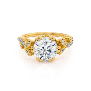 1.50 CT Round Shaped Moissanite Cluster Style Engagement Ring 1