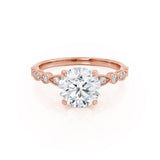 1.0 CT Round Shaped Moissanite Solitaire Pave Style Engagement Ring 2