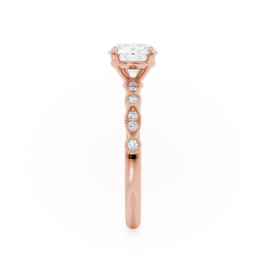 1.0 CT Round Shaped Moissanite Solitaire Pave Style Engagement Ring 3