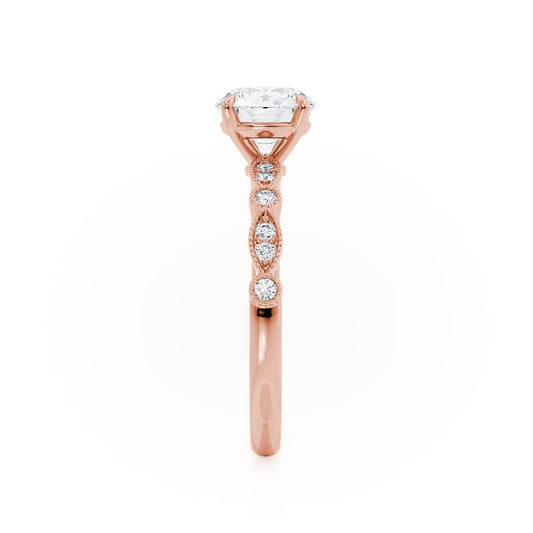 1.0 CT Round Shaped Moissanite Solitaire Pave Style Engagement Ring 3