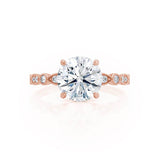 1.0 CT Round Shaped Moissanite Solitaire Pave Style Engagement Ring 4