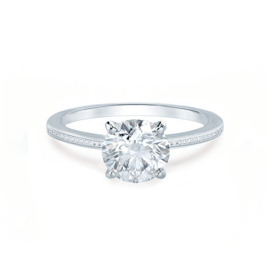 1.0 CT Round Shaped Moissanite Solitaire Style Engagement Ring 2