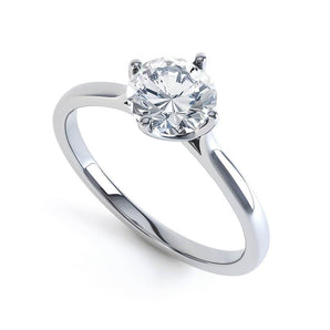1.0 CT Round Shaped Moissanite Solitaire Style Engagement Ring 2