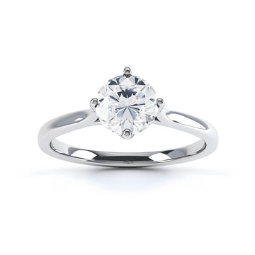 1.0 CT Round Shaped Moissanite Solitaire Engagement Ring 1