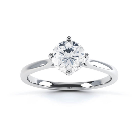 1.0 CT Round Shaped Moissanite Solitaire Style Engagement Ring 1