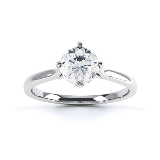 1.0 CT Round Shaped Moissanite Solitaire Style Engagement Ring 1