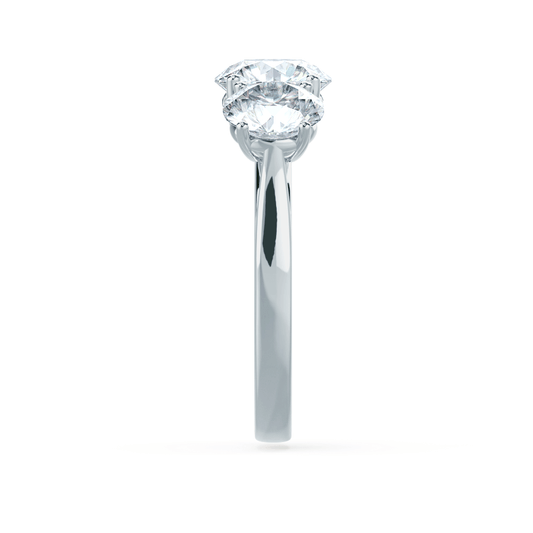1.50 CT Round Shaped Moissanite Three Stone Engagement Ring 4