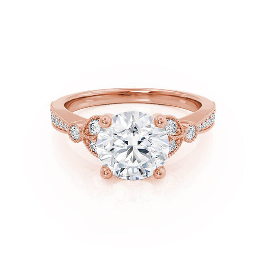 1.50 CT Round Shaped Moissanite Cluster Style Engagement Ring 2