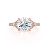 1.50 CT Round Shaped Moissanite Cluster Style Engagement Ring 4