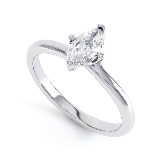 0.70 CT Marquise Shaped Moissanite Solitaire Style Engagement Ring 2