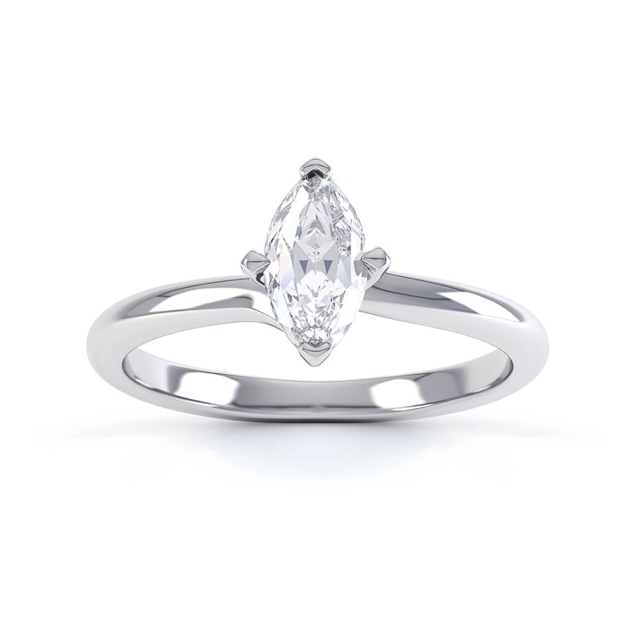 1.0 CT Marquise Shaped Moissanite Solitaire Engagement Ring 1