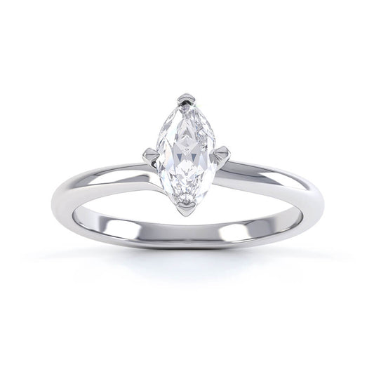 1.0 CT Marquise Shaped Moissanite Solitaire Engagement Ring 1