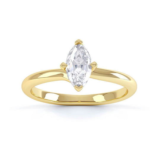 0.90 CT Marquise Shaped Moissanite Solitaire Style Engagement Ring 1